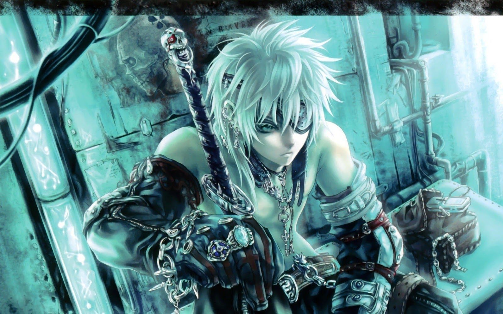 Ragazzo anime capelli bianchi spada, 1600x1000 900p, Laptop