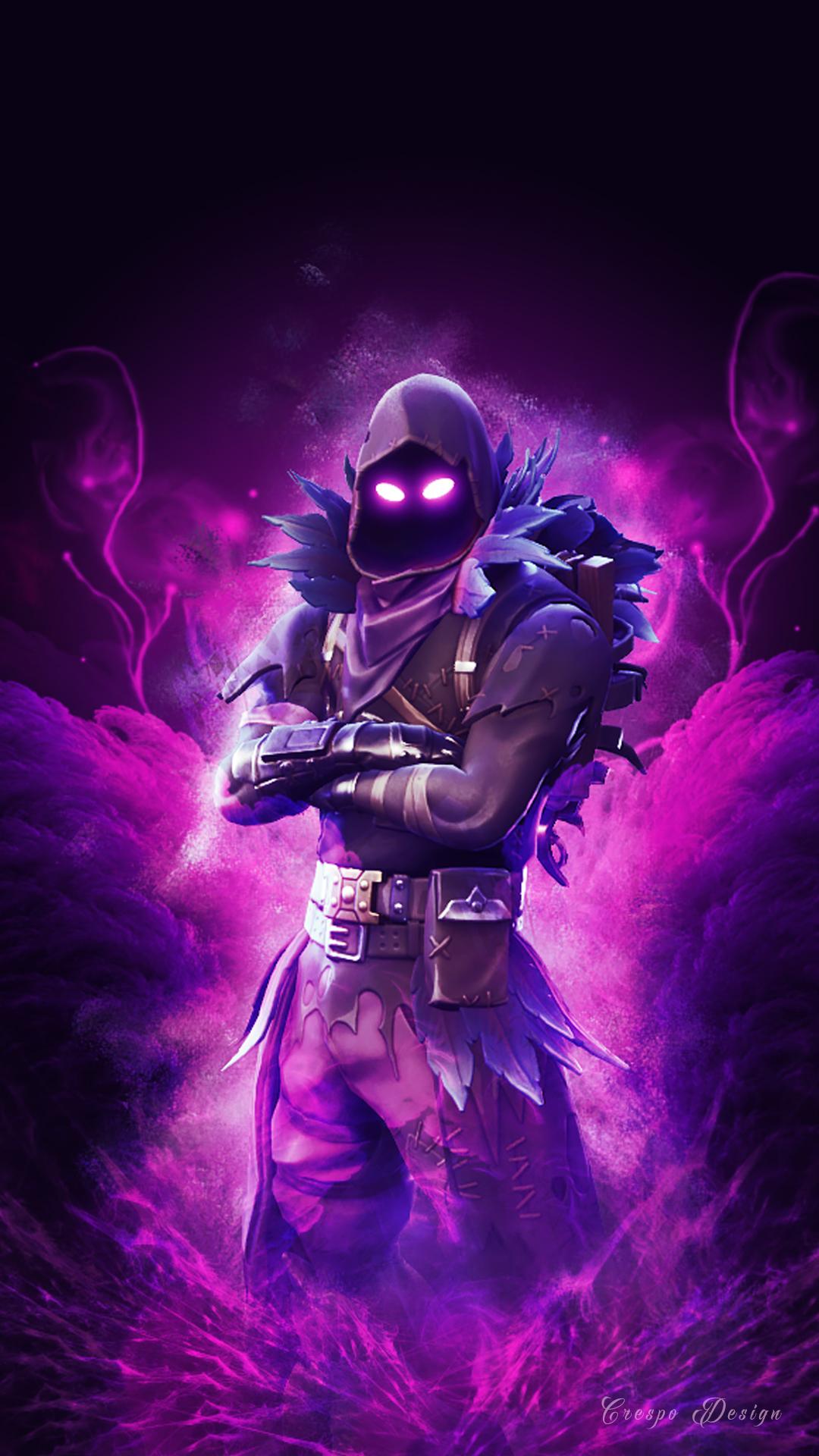 Skin Raven Fortnite viola, 1080x1920 Verticale, Mobile