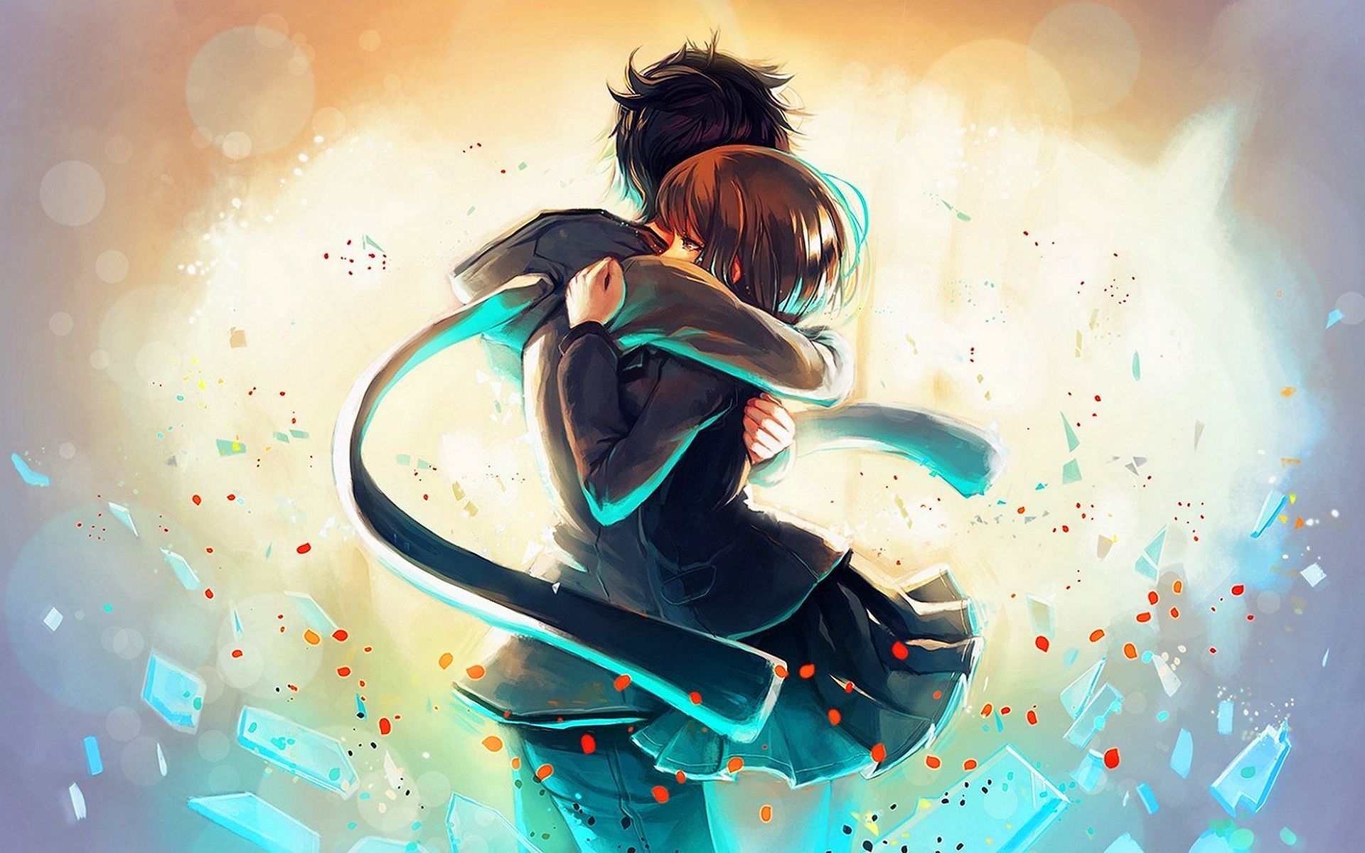 Ragazzo lupo abbraccia ragazza, 1920x1200 Full HD+, Desktop