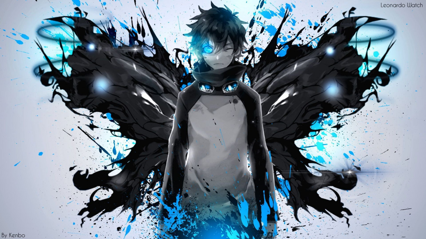 Ragazzo anime ali blu, 1366x768 720p, PC