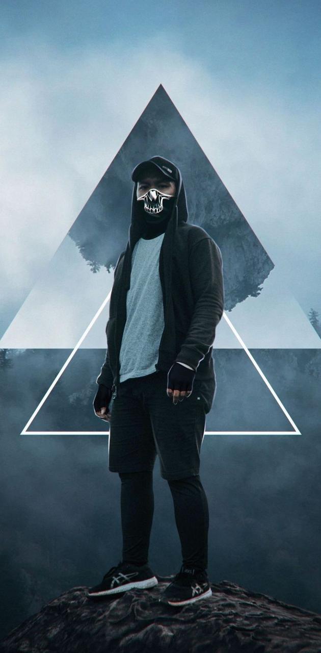 Ragazzo maschera teschio triangolo, 630x1280 Full HD Verticale, iPhone