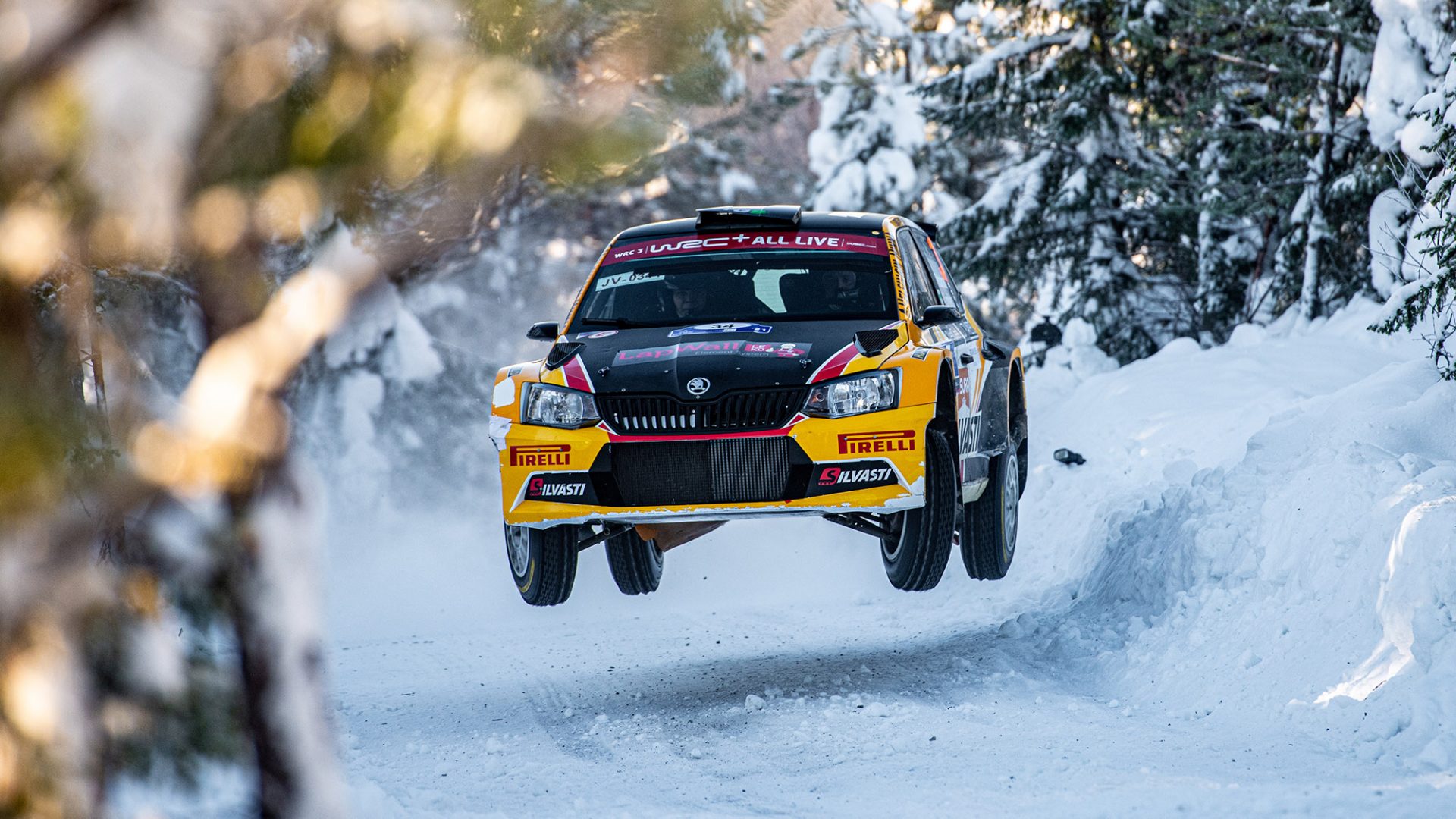 Škoda rally auto sulla neve, 1920x1080 Full HD, PC