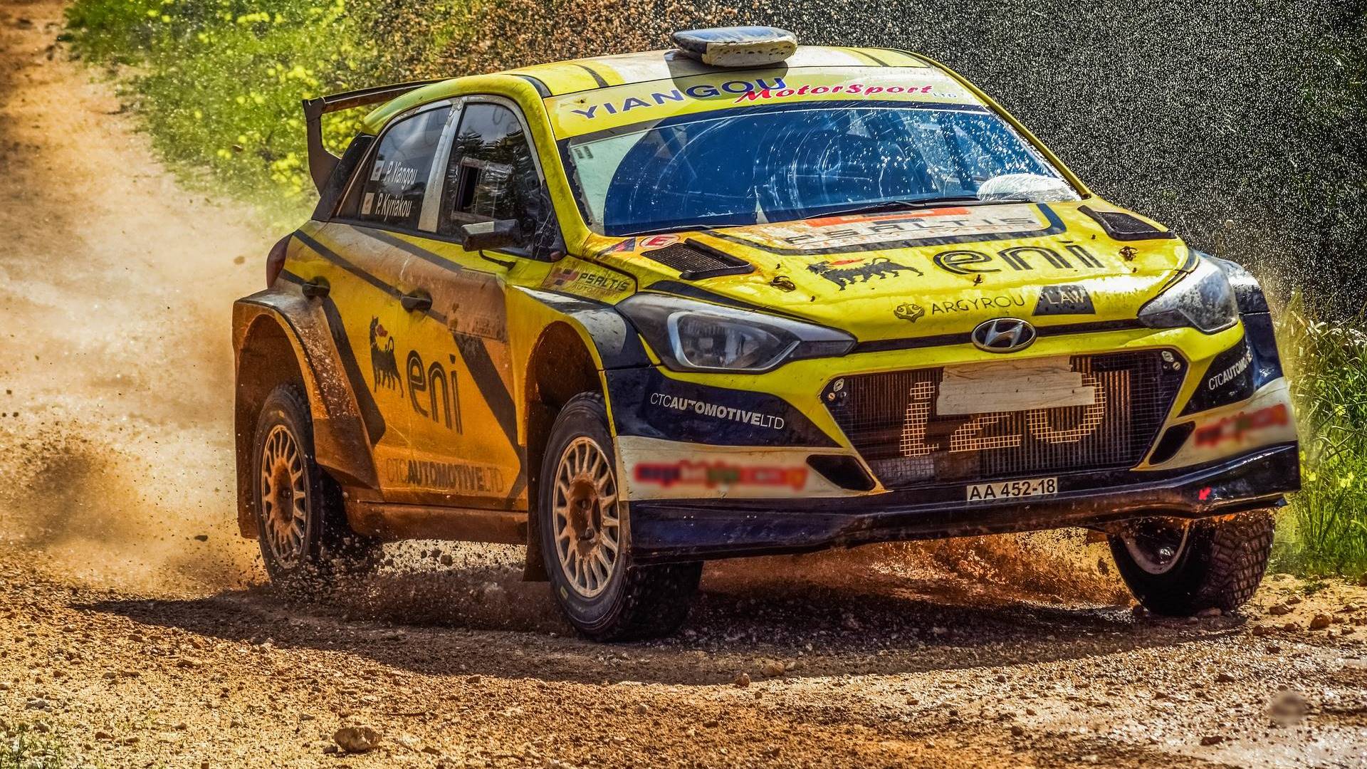 Auto rally Hyundai gialla sterrato, 1920x1080 1080p, PC Desktop