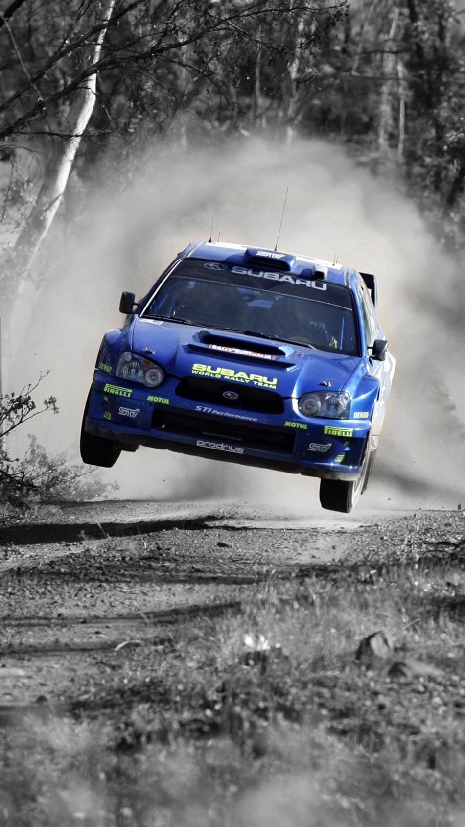 Subaru Impreza rally blu, 950x1689 Verticale, Telefono