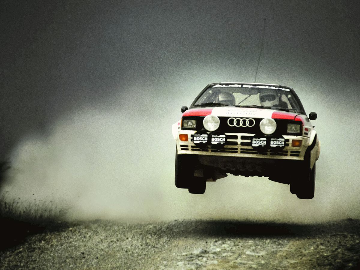 Audi Quattro rally in salto, 1200x900 HD, PC