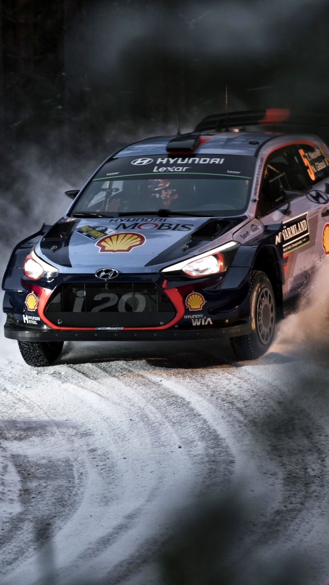 Auto rally Hyundai neve, 1080x1920 Verticale, Mobile