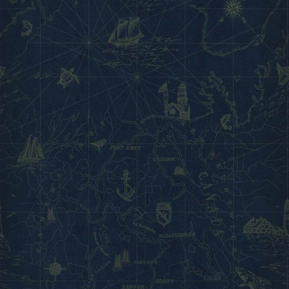 Mappa nautica velieri su blu notte, 1000x1000 HD, Desktop