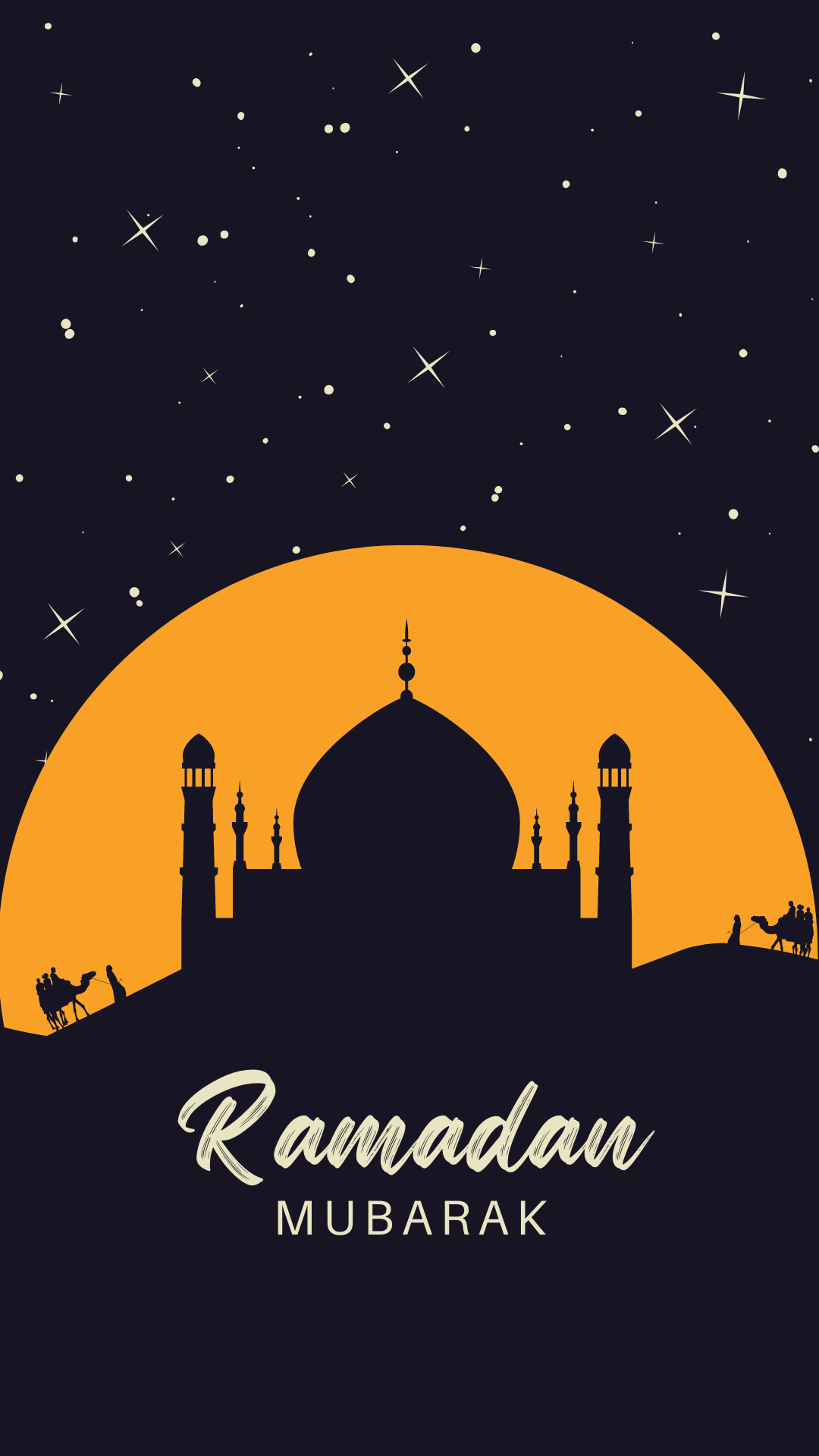 Moschea silhouette luna Ramadan, 1080x1920 Verticale, Telefono