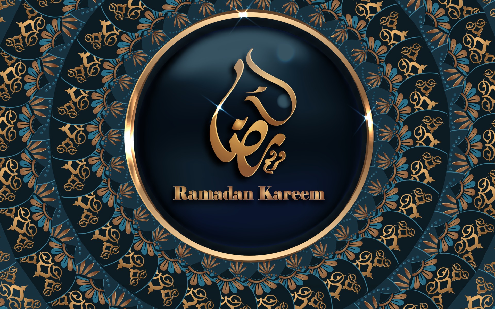 Ramadan Kareem cerchio dorato, 1920x1200 Full HD+, Desktop