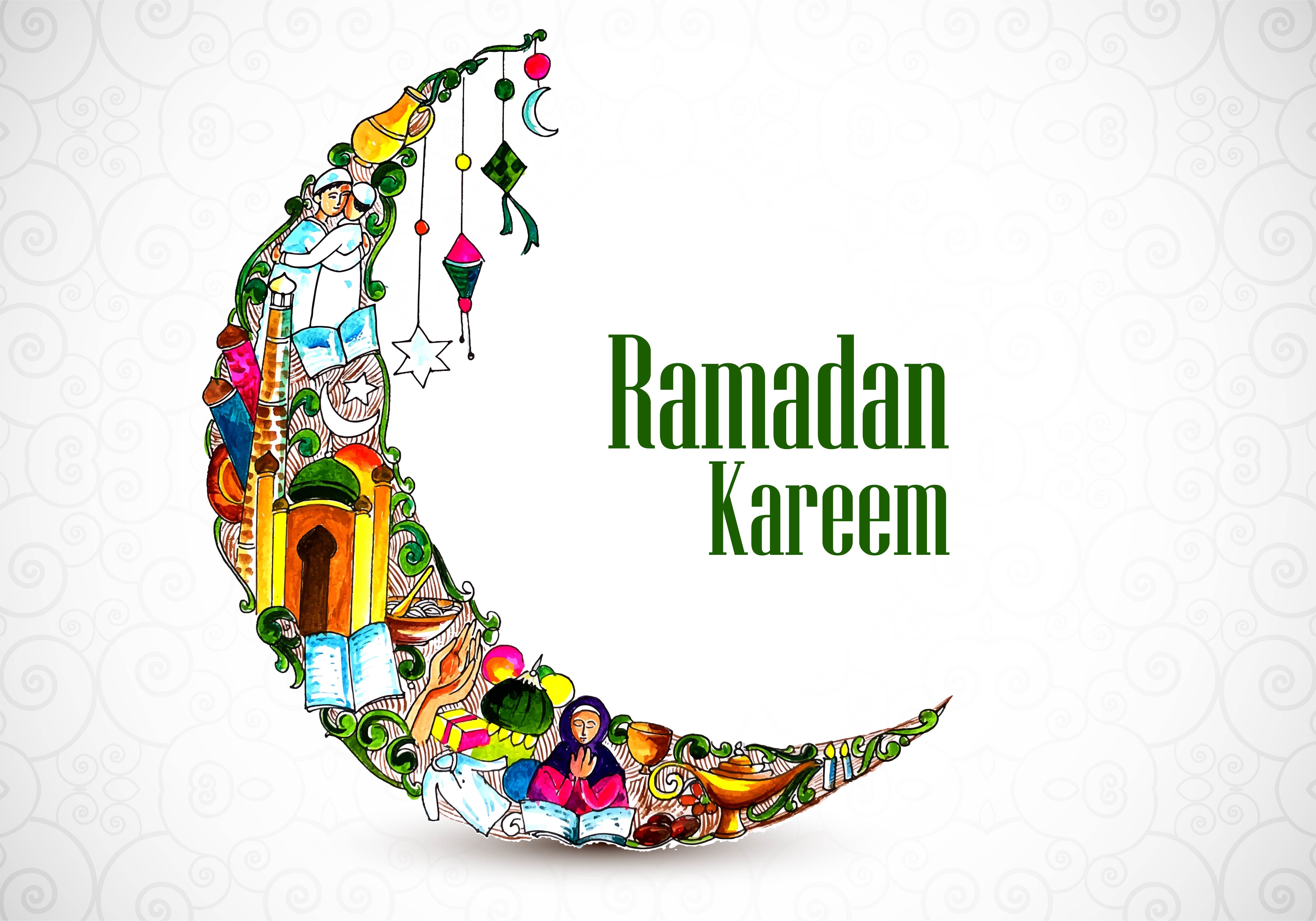 Luna Ramadan Kareem colorata, 5040x3529 4K Ultra HD, Smart TV 4K
