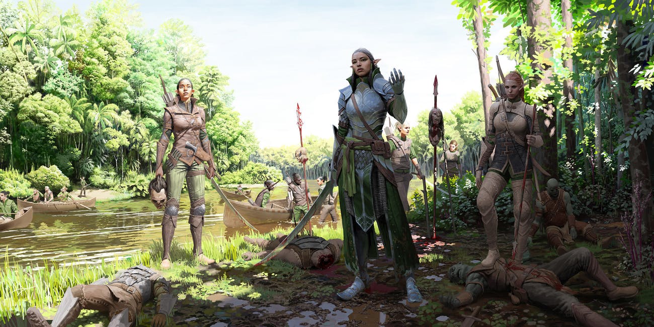 Ranger elfi nella foresta, 1300x650 HD, Desktop