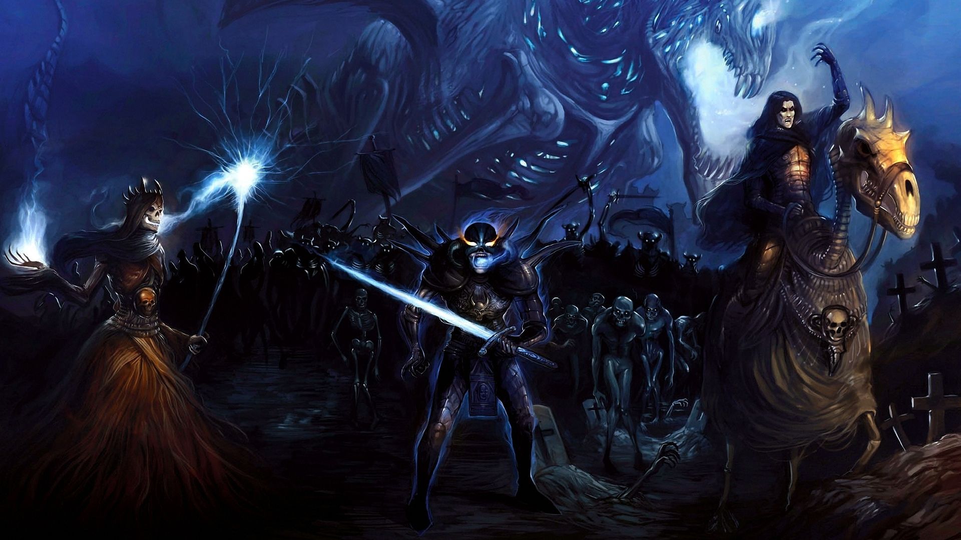 Guerriero con spada e drago, 1920x1080 Full HD, Laptop