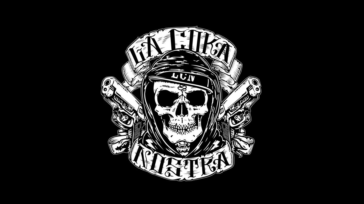 Logo teschio La Coka Nostra, 1244x700 HD, Laptop