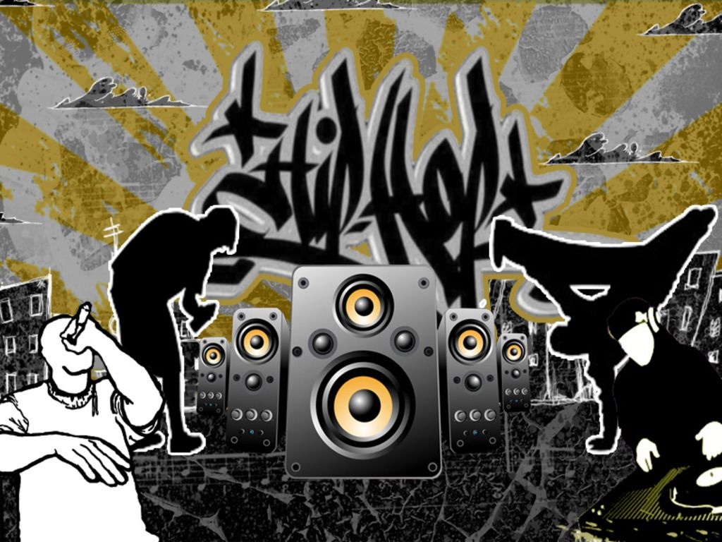 Graffiti hip hop con altoparlanti, 1024x768 HD, PC