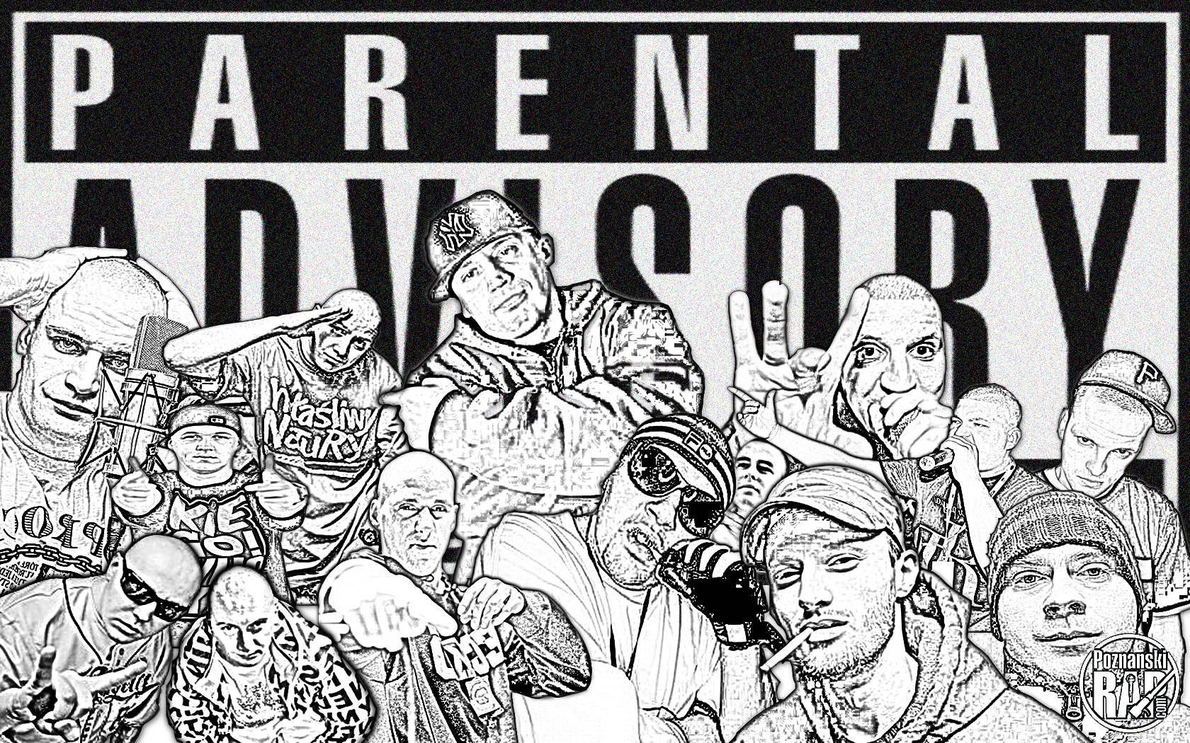 Parental Advisory rapper illustrazione bianco nero, 1680x1050 HD, Laptop