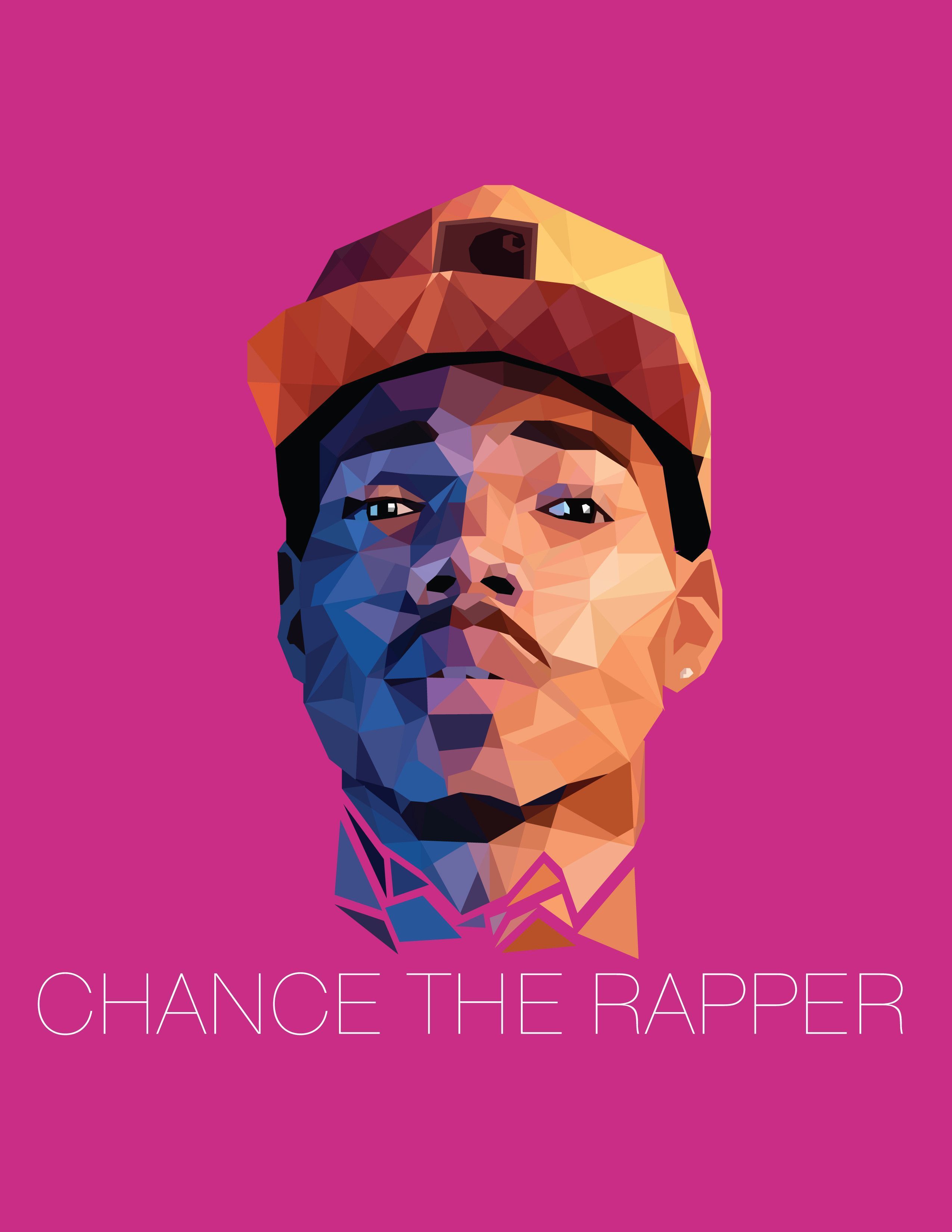Chance the Rapper poligonale rosa, 2550x3300 Verticale, Mobile