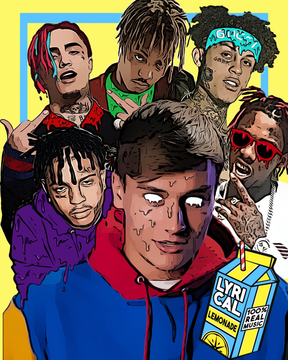 Rapper illustrati stile pop art, 1000x1250 Full HD Verticale, iPhone