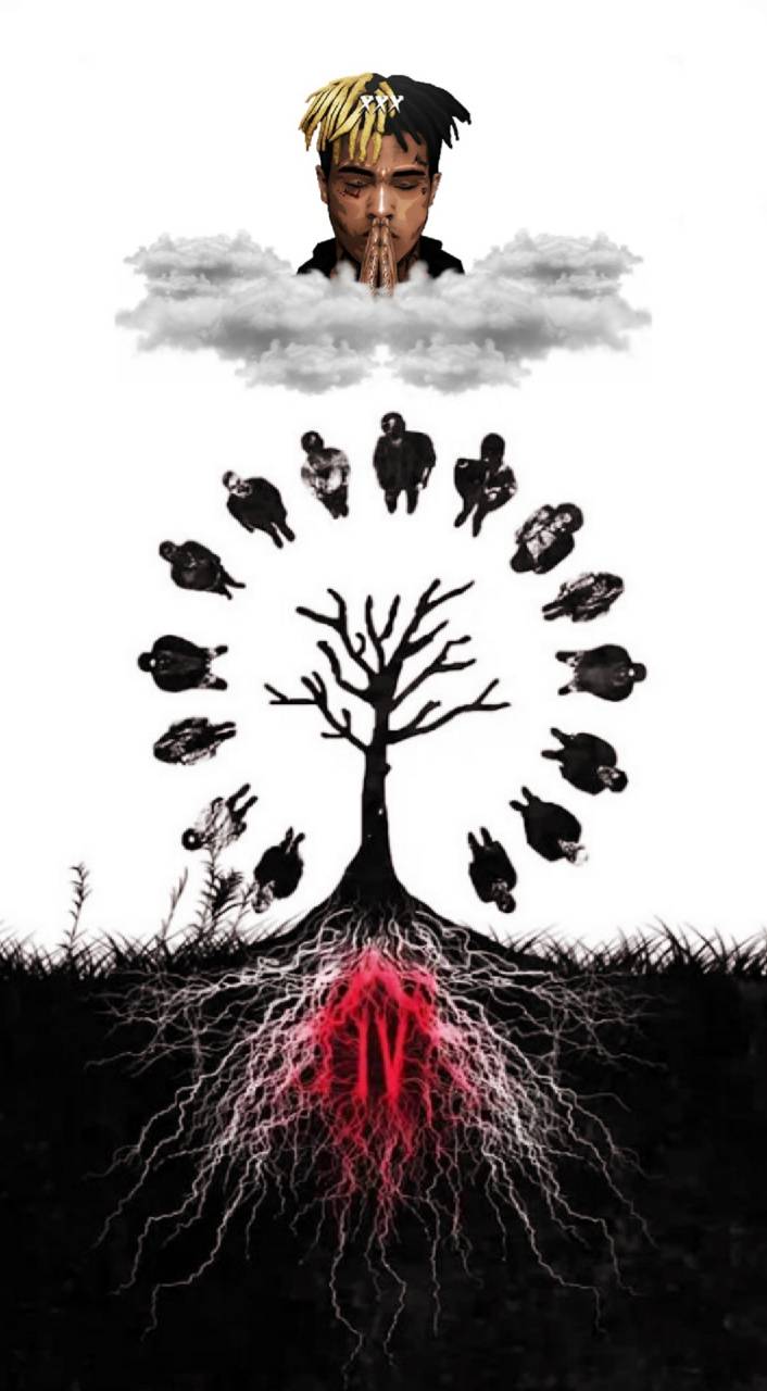 XXXTentacion albero silhouette radici, 706x1280 Full HD Verticale, iPhone