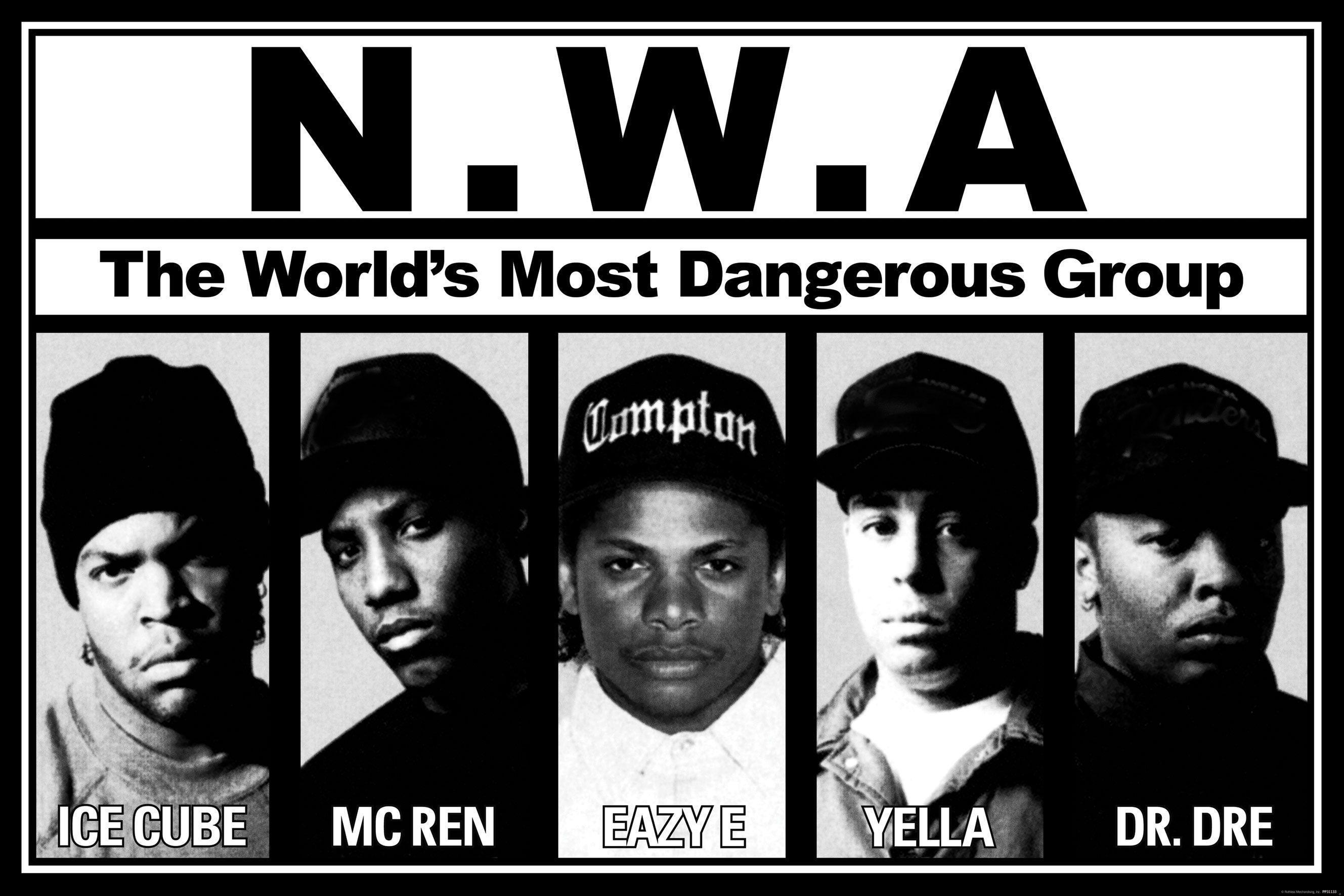 N.W.A gruppo rapper bianco nero, 2657x1772 2K, Monitor Gaming