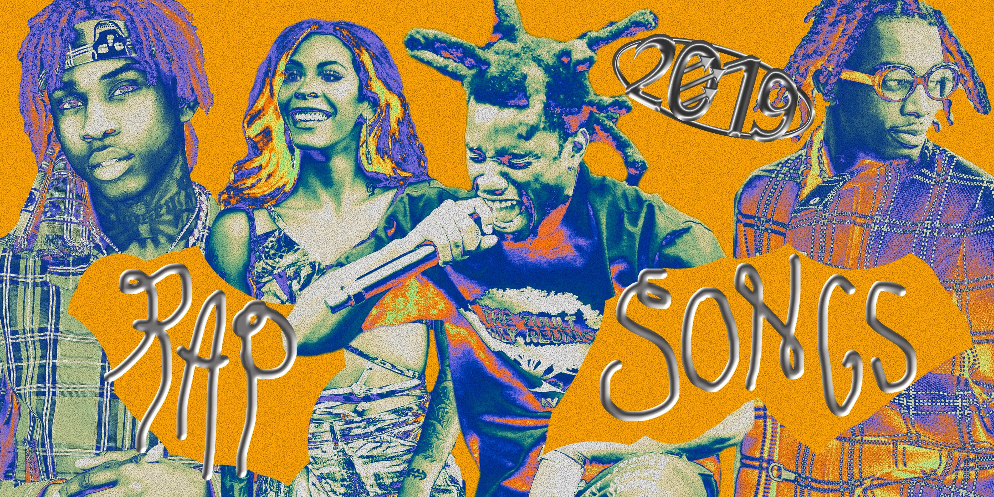 Collage illustrato rapper arancione, 3332x1666 2K, Desktop