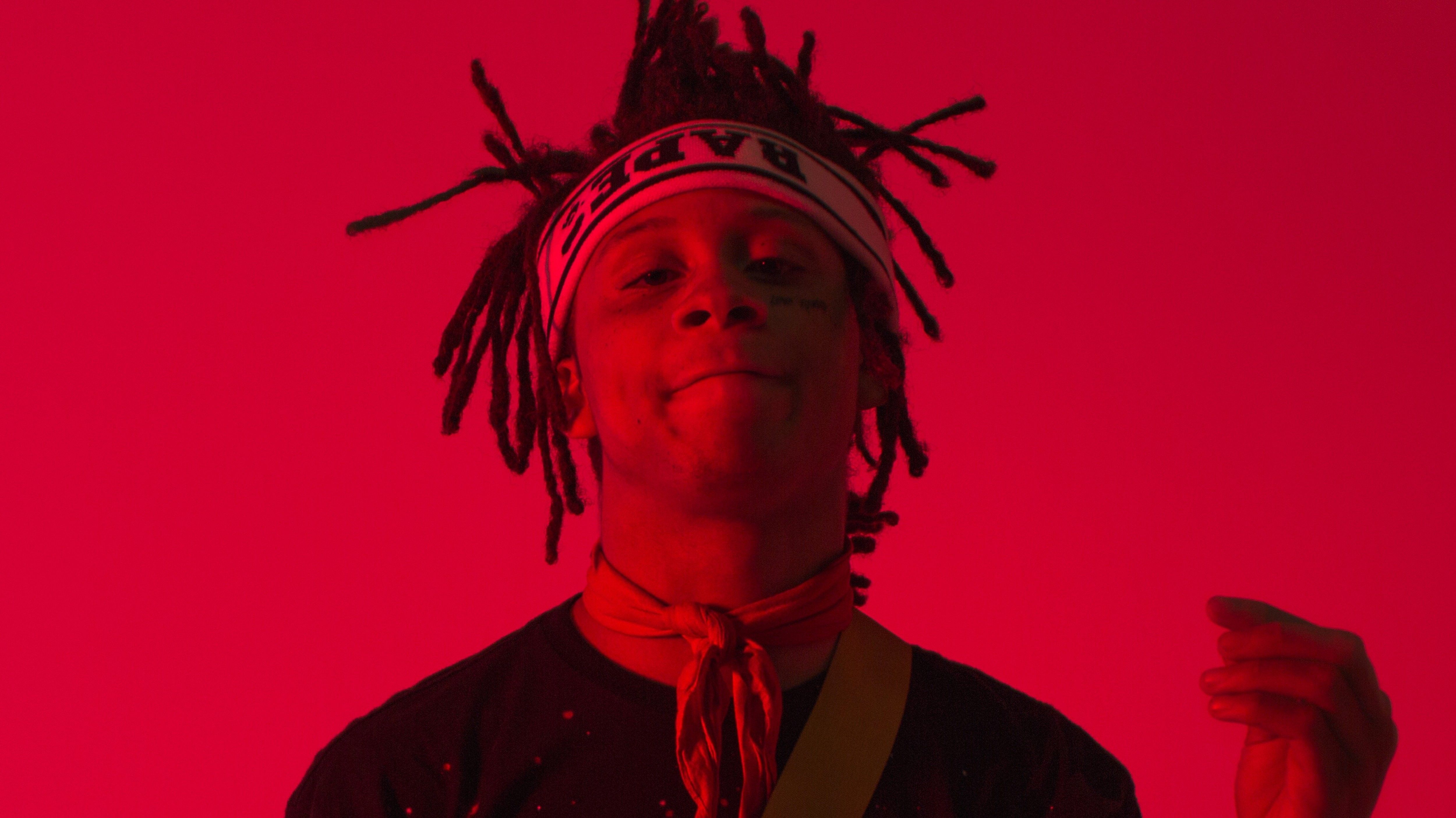 Trippie Redd sfondo rosso, 5000x2812 4K, Desktop 4K