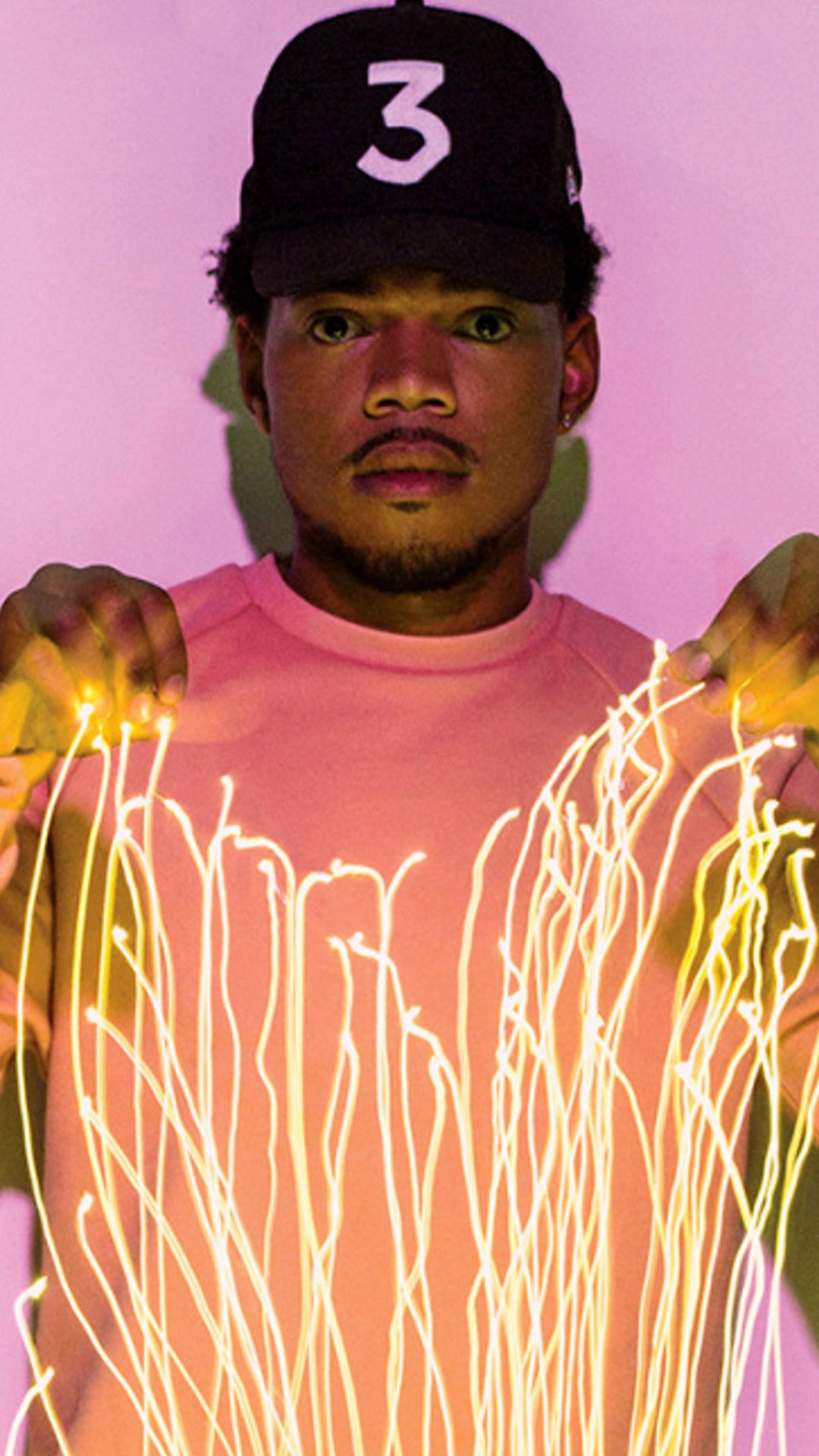 Chance the Rapper con luci dorate, 1080x1920 Full HD Verticale, iPhone Plus