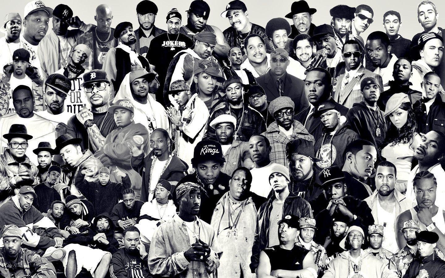 Collage rapper bianco e nero, 1440x900 HD, Desktop