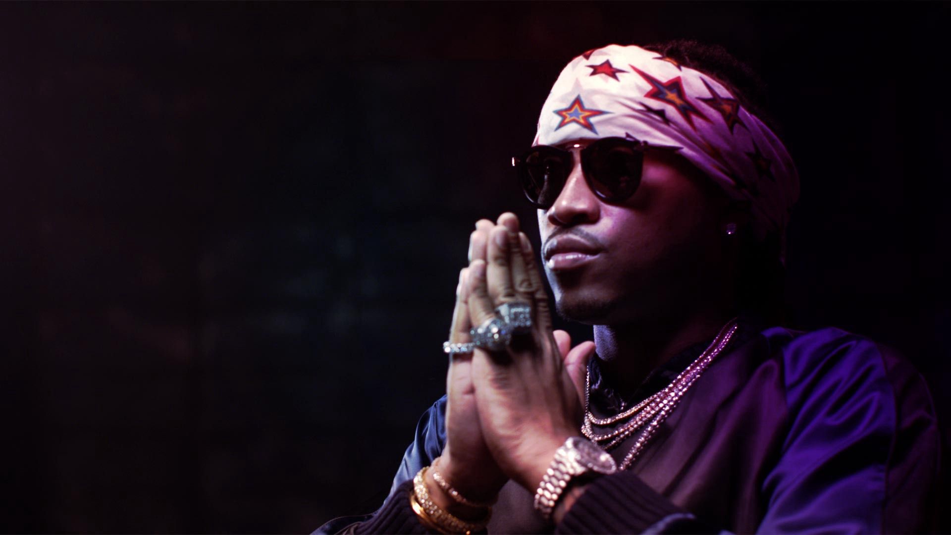 Rapper con bandana davanti bandiera USA, 1920x1080 Full HD 1080p, Desktop