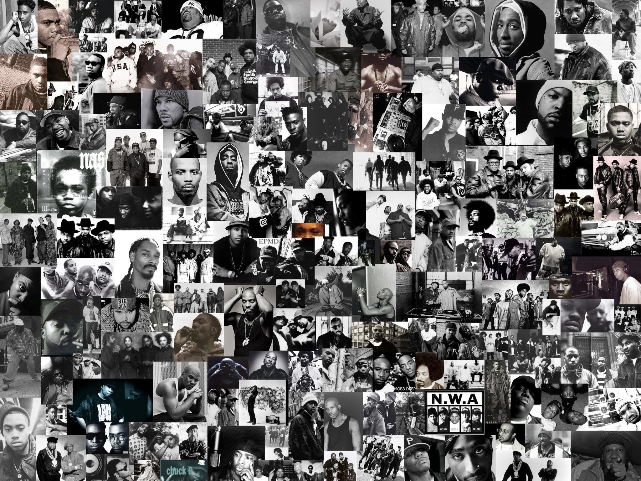 Collage rapper hip hop bianco nero, 2048x1536 2K, Desktop