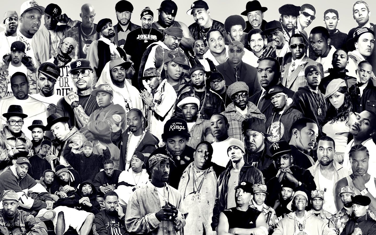 Collage rapper bianco e nero, 1440x900 720p, PC