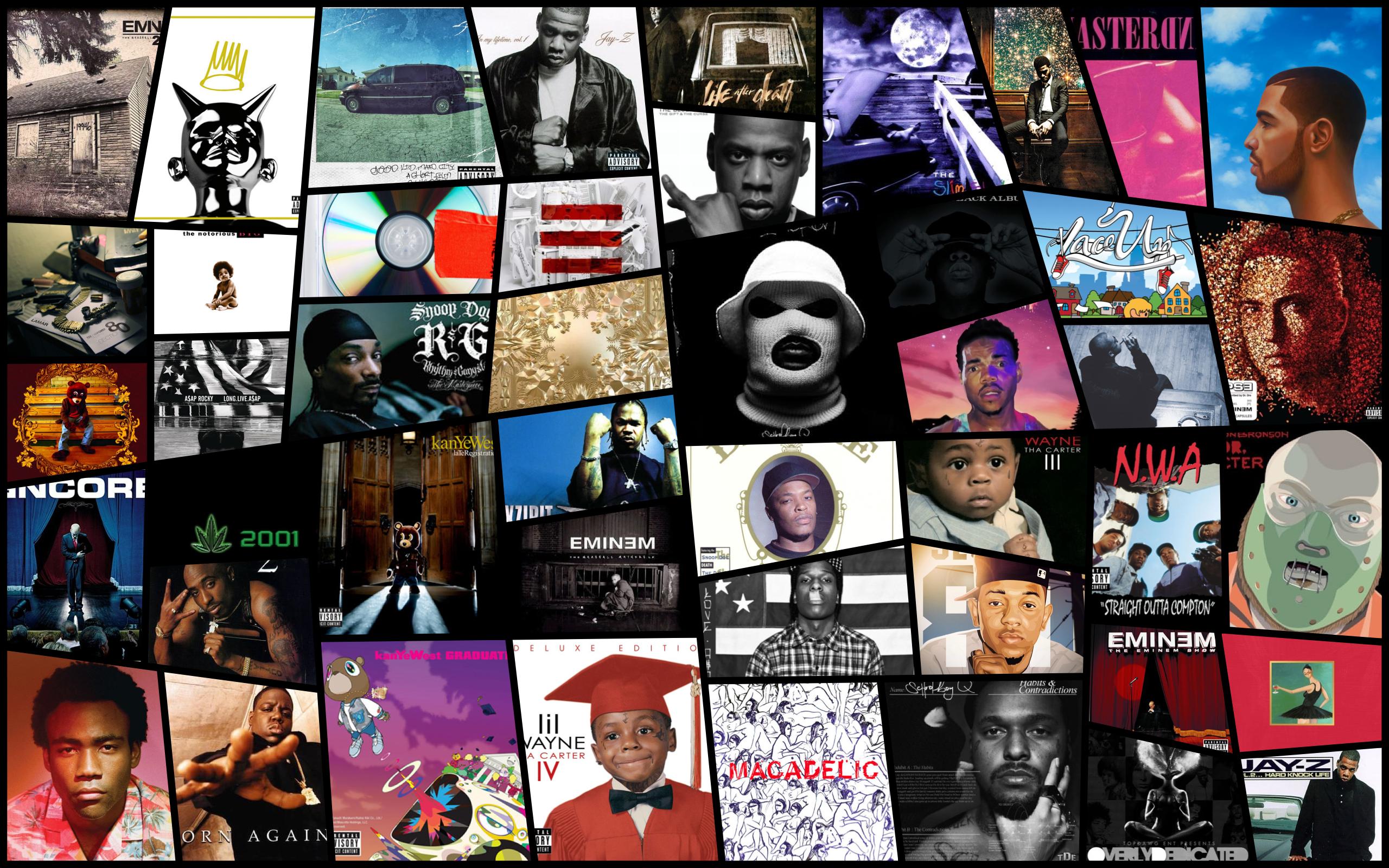 Collage copertine album rap, 2560x1600 2K+, Laptop