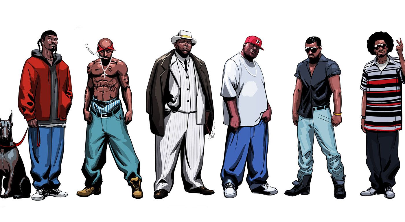 Rapper cartoon gruppo illustrazione, 1400x770 HD, Desktop