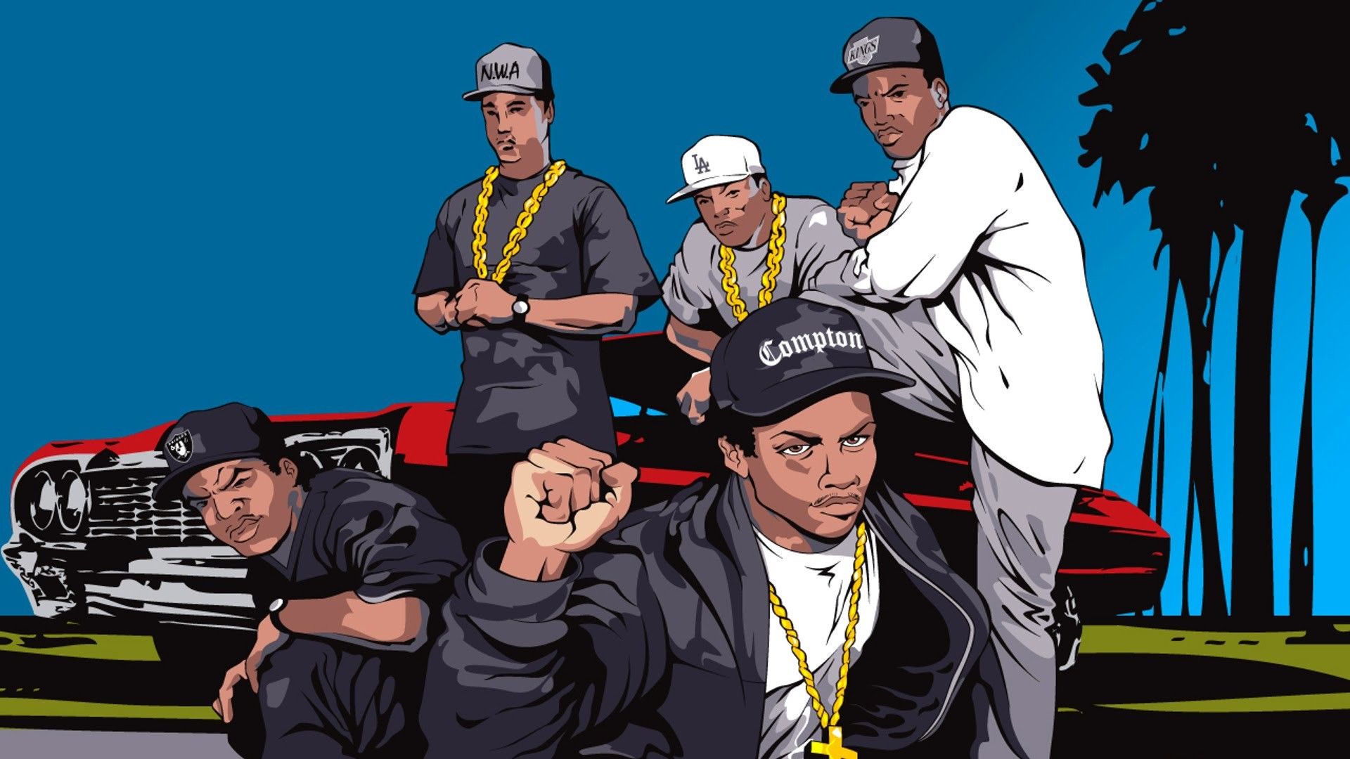 Illustrazione rapper stile GTA, Rockstar Games, 1920x1080 1080p, PC