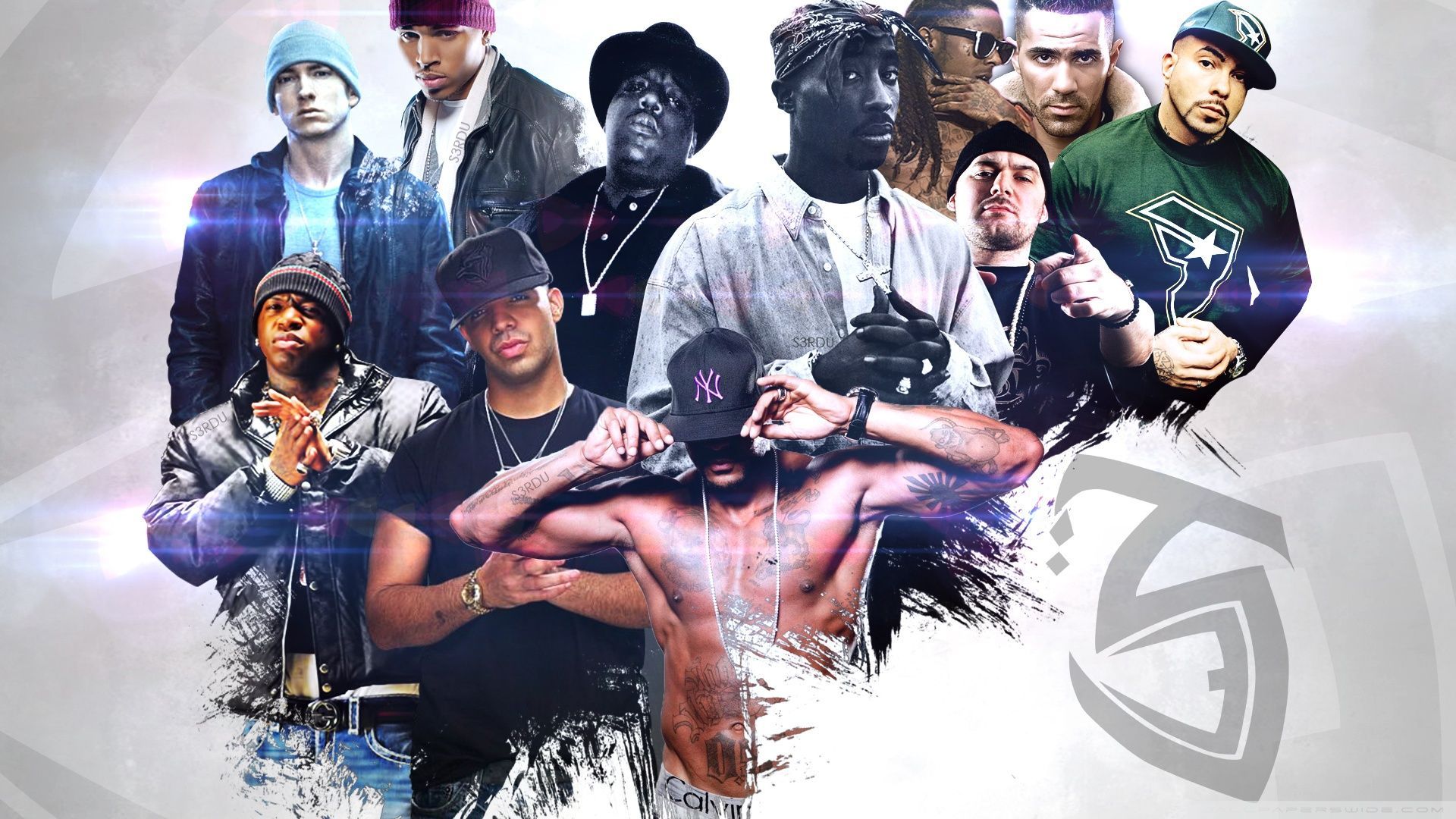 Collage rapper famosi bianco nero, 1920x1080 1080p, PC
