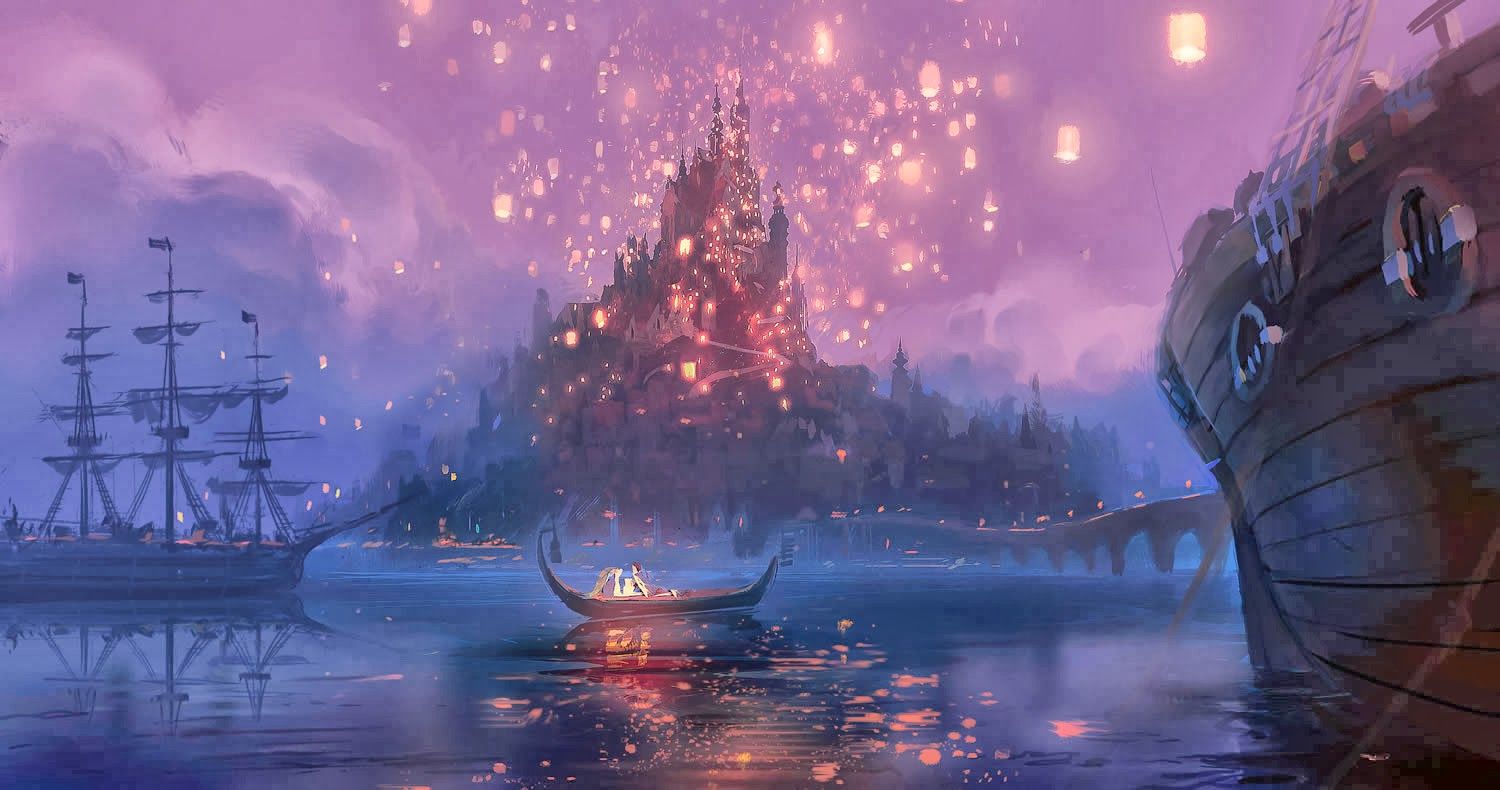 Castello Rapunzel con lanterne, 1500x790 720p, PC