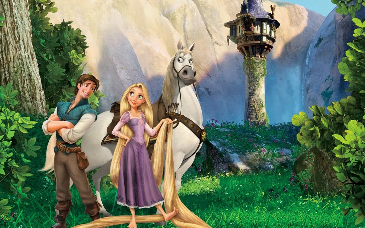 Rapunzel, Flynn e cavallo, 1280x800 720p, PC