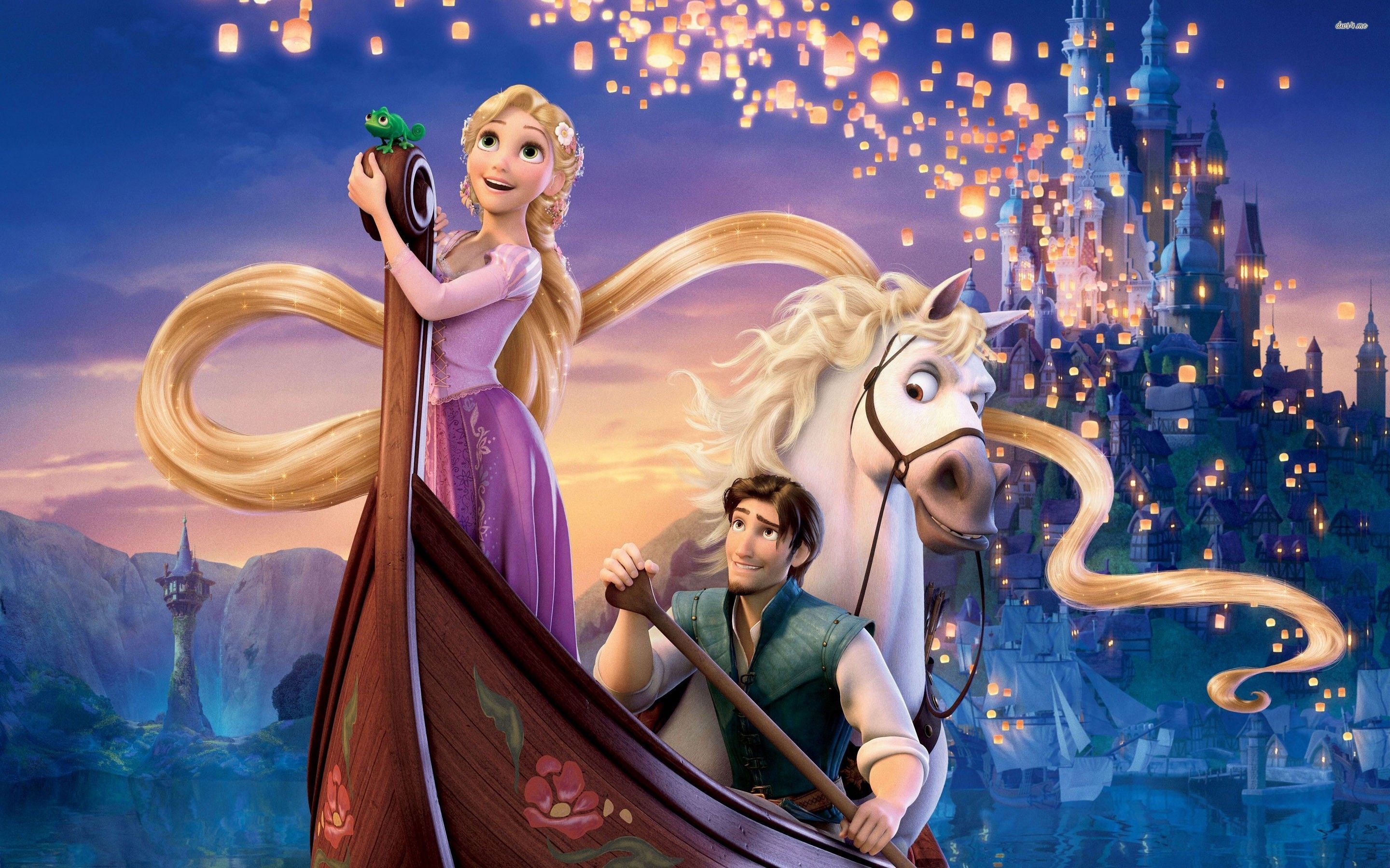 Rapunzel Flynn Rider lanterne barca, 2880x1800 WQXGA, Monitor Gaming