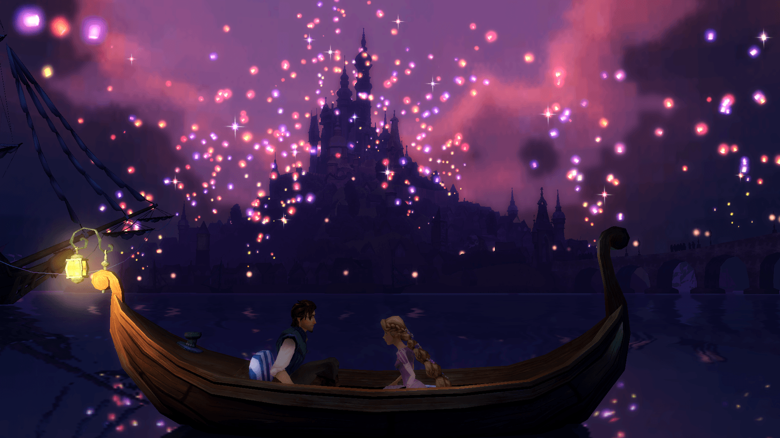 Rapunzel Flynn barca lanterne, 1600x900 HD Ready, PC