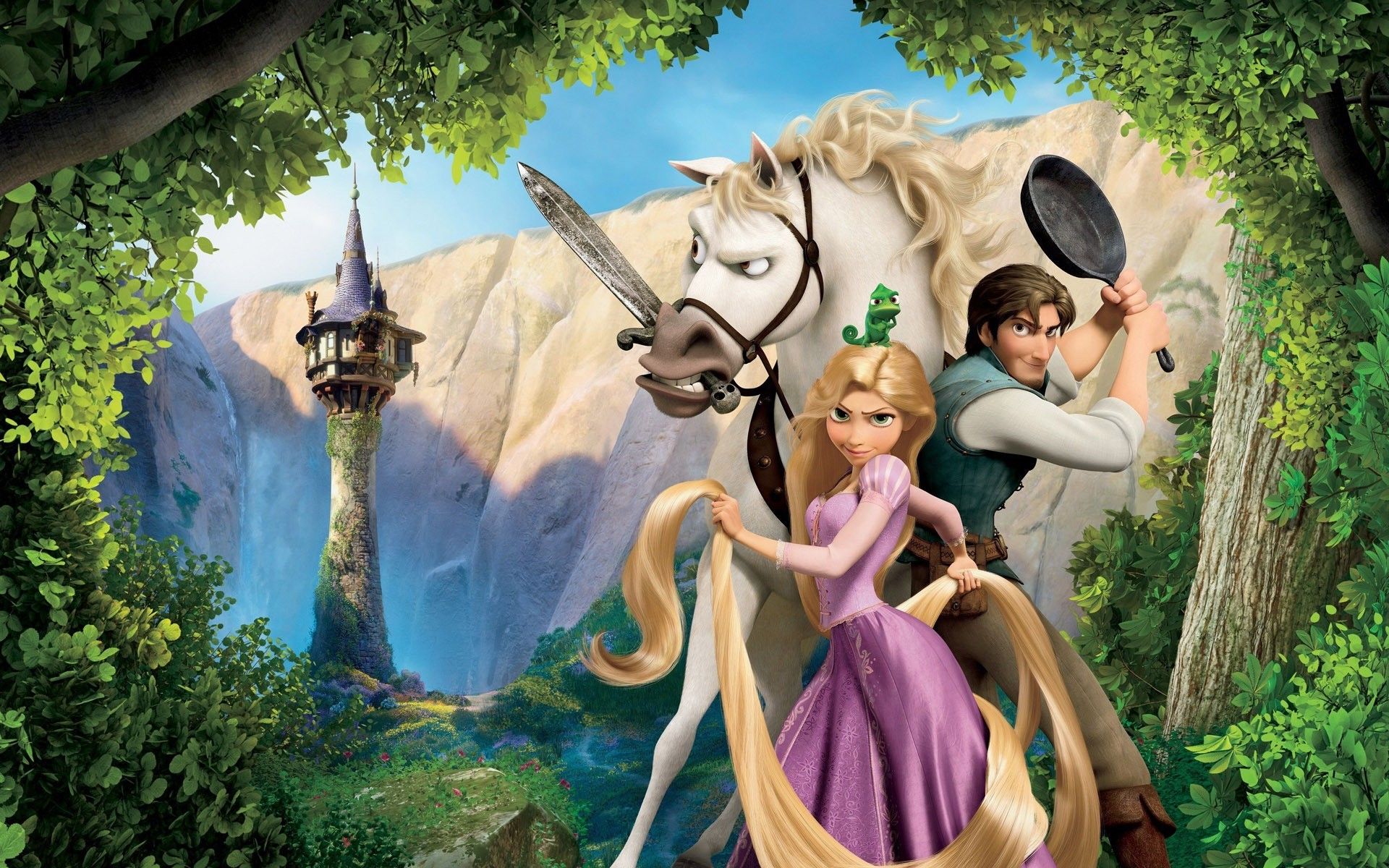 Rapunzel, Flynn e Massimo, 1920x1200 Full HD+, PC