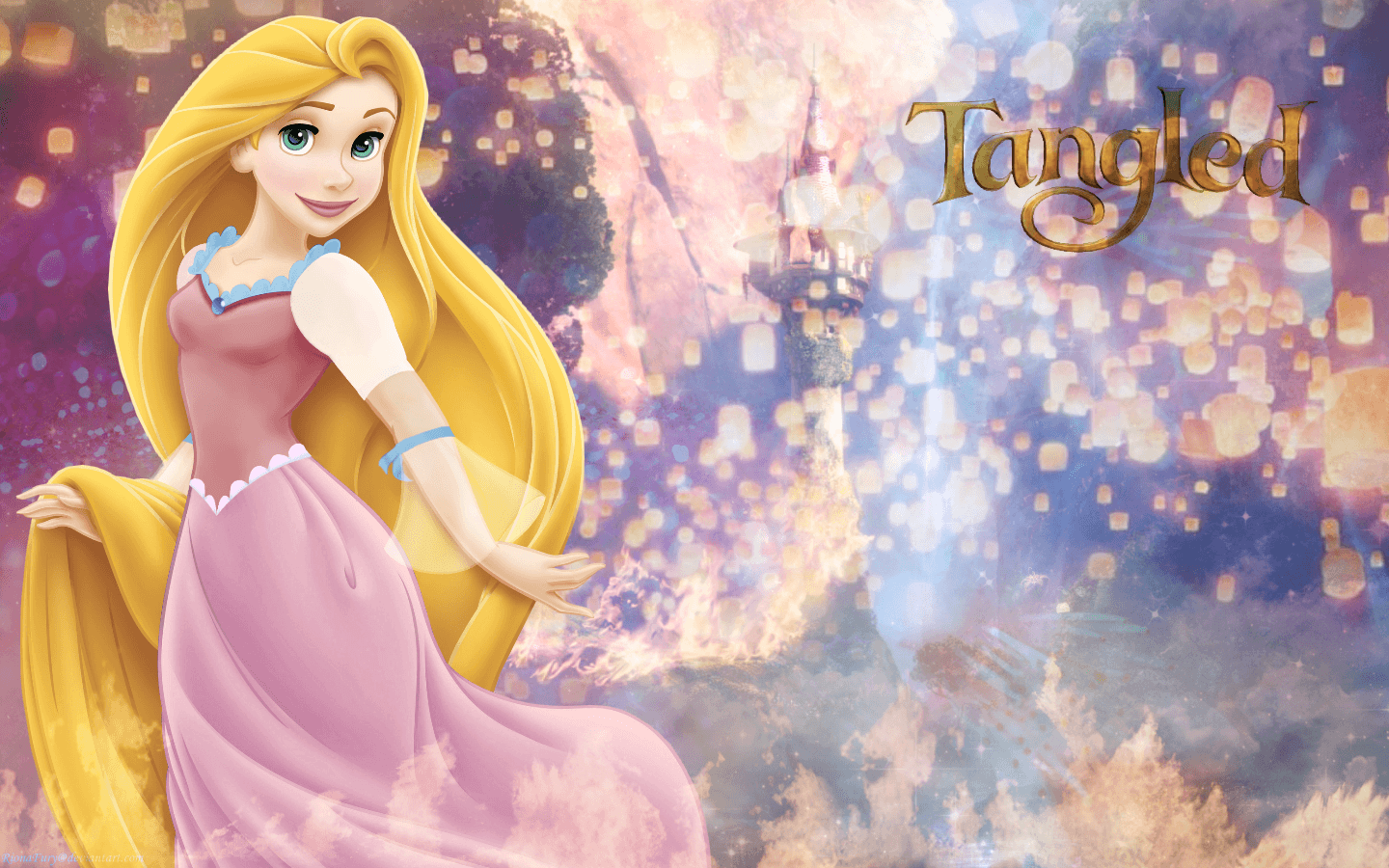 Rapunzel Disney con lanterne, 1440x900 HD, PC Desktop