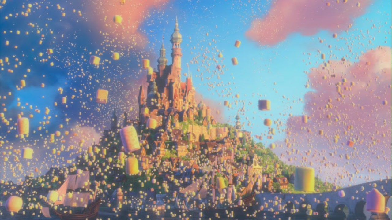 Castello Rapunzel con lanterne, 1280x720 HD, Desktop