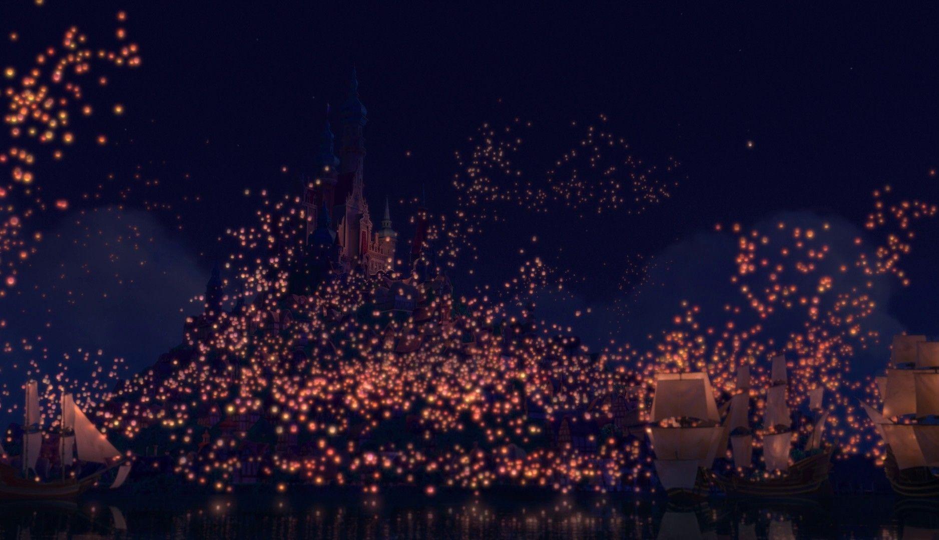 Lanterne volanti Rapunzel castello, 1876x1080 HD, Desktop
