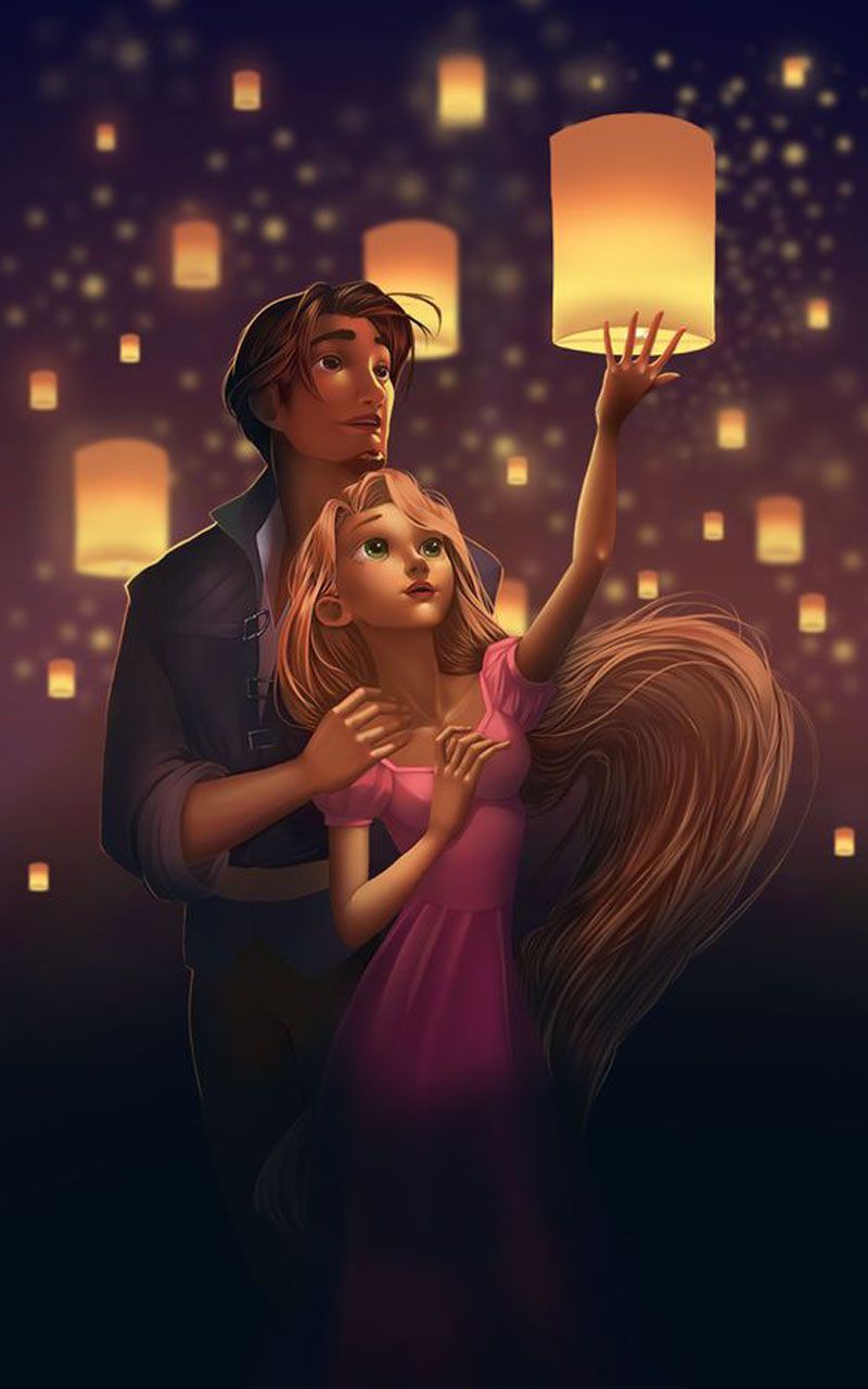Rapunzel e Flynn lanterne, 800x1280 Verticale, Mobile
