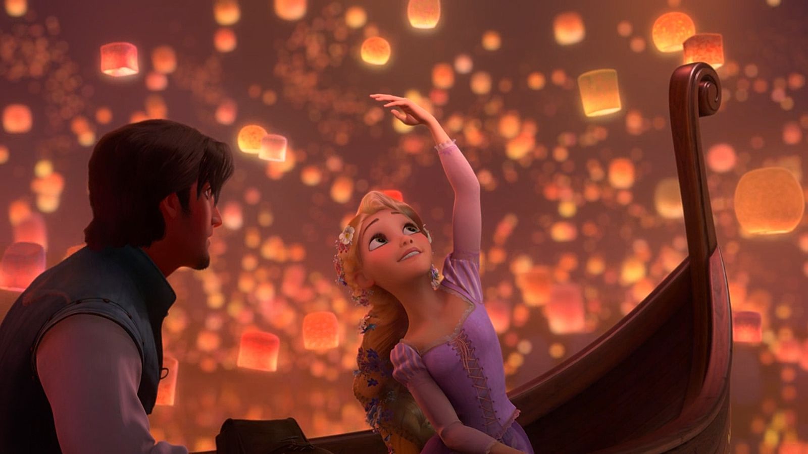 Rapunzel e Flynn lanterne, 1600x900 HD Ready, Desktop