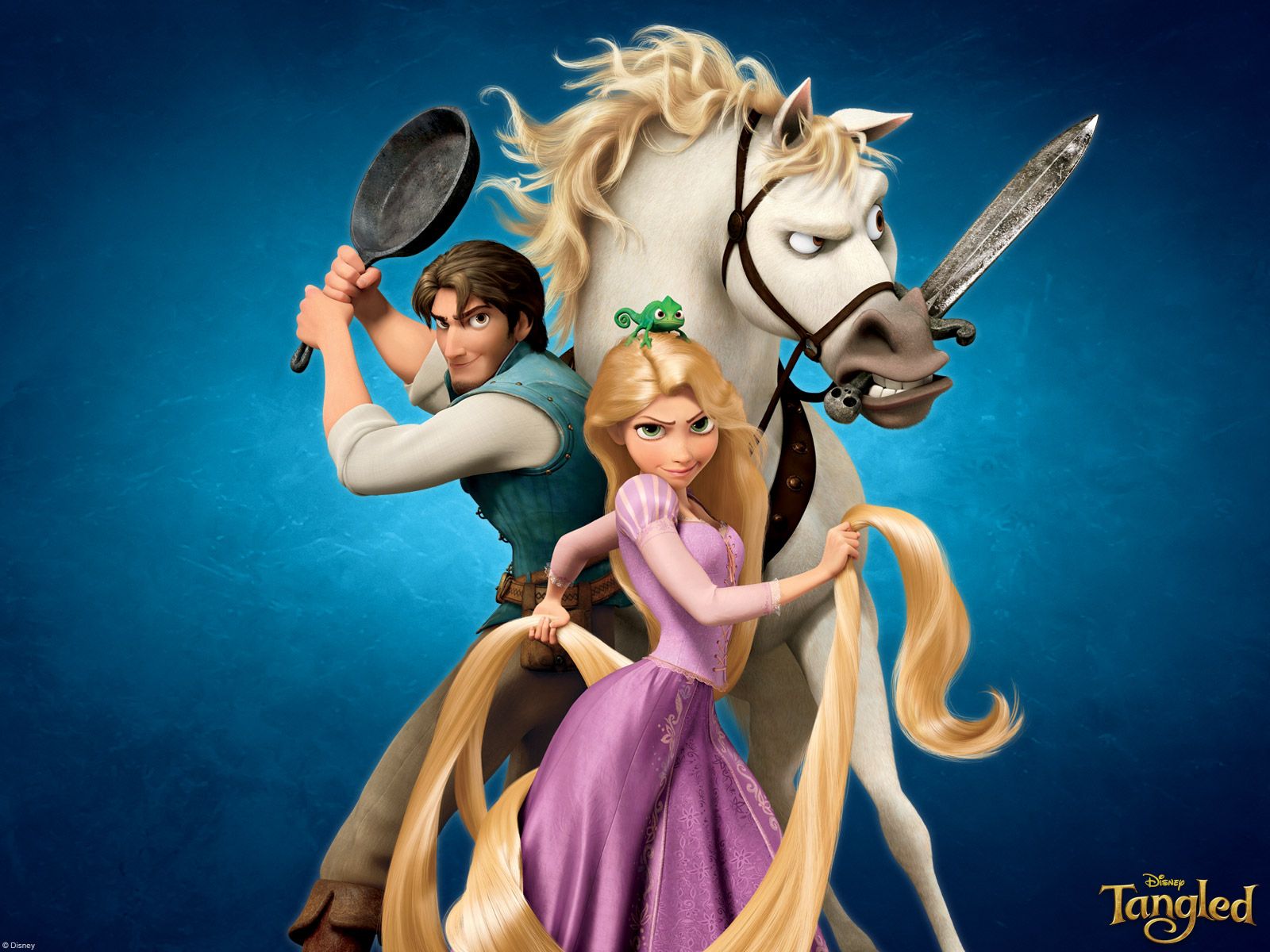 Rapunzel, Flynn e Maximus, 1600x1200 HD, PC