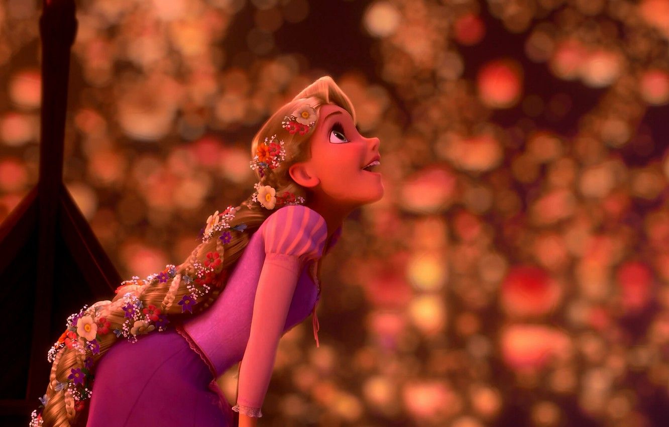 Rapunzel con lanterne dorate, 1332x850 HD, HP Laptop