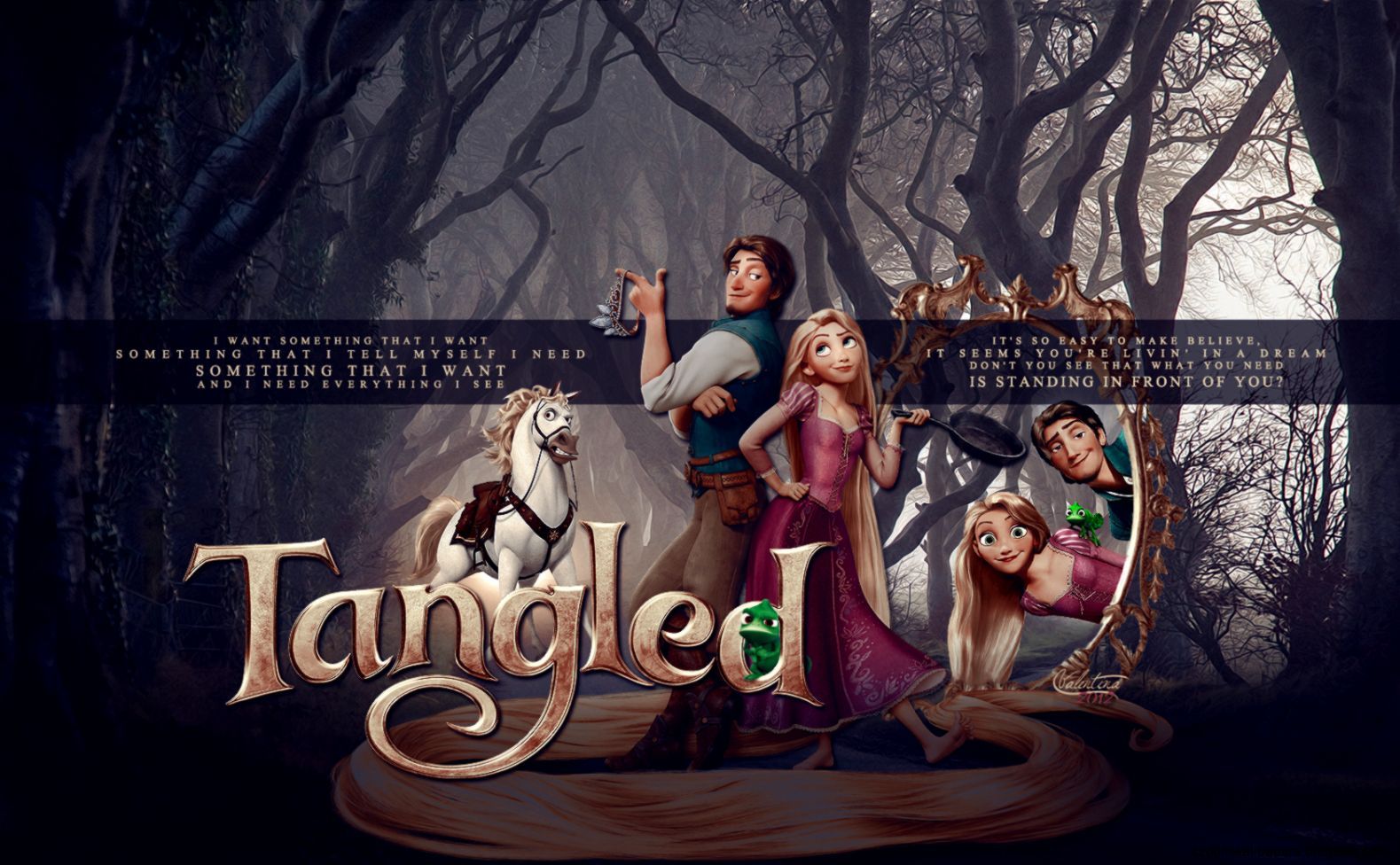 Rapunzel e Flynn Rider Tangled, 1579x976 720p, Laptop