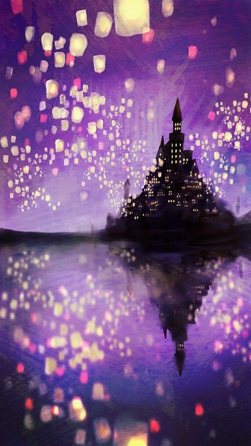 Castello Rapunzel lanterne viola, 810x1440 Full HD Verticale, Smartphone