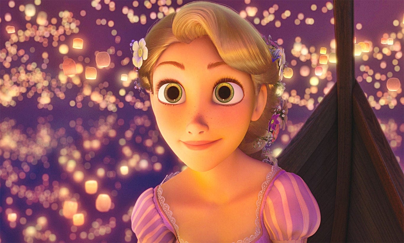 Rapunzel con lanterne fluttuanti, 1366x820 720p, PC