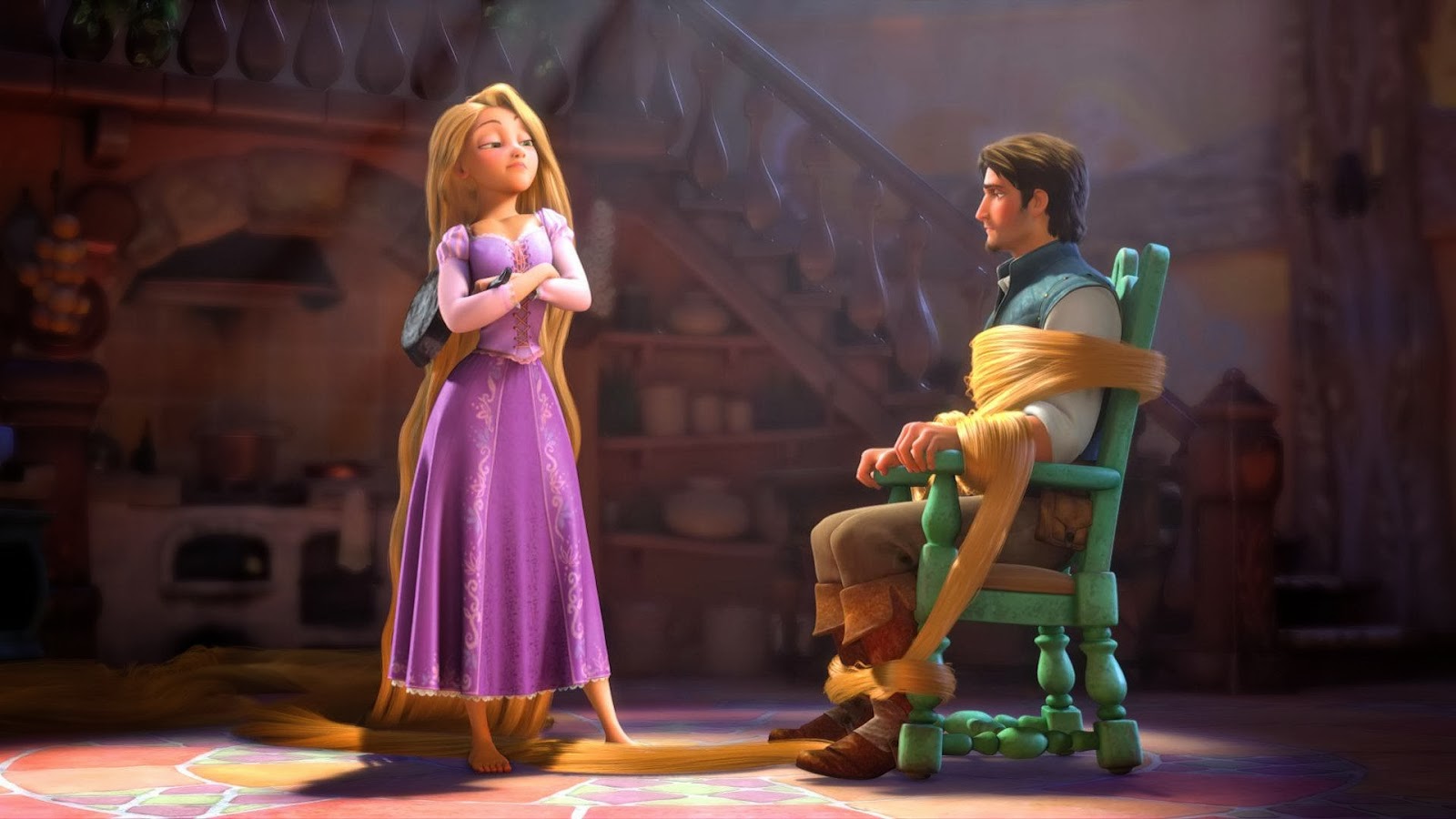 Rapunzel e Flynn Rider, Tangled, 1600x900 900p, iMac